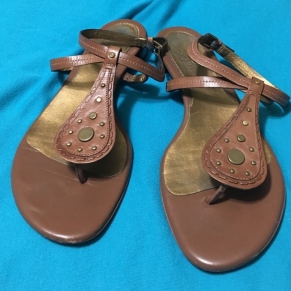 Cole Haan Brown T-Strap Sandals Size 7.5